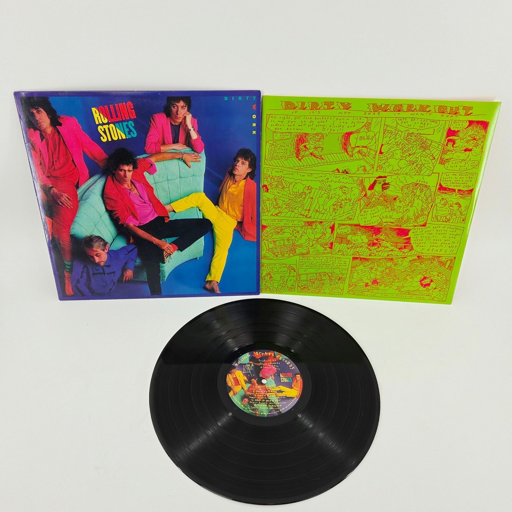 Rolling Stones Dirty Work Vinyl LP 1986 Promo Gold Stamp OC 40250 Classic Rock